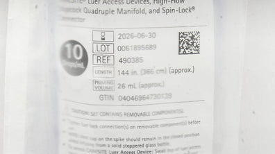 Braun 490385 IV Administration Set 10 Drops/mL 144 inch x 26 mL (Approx.)